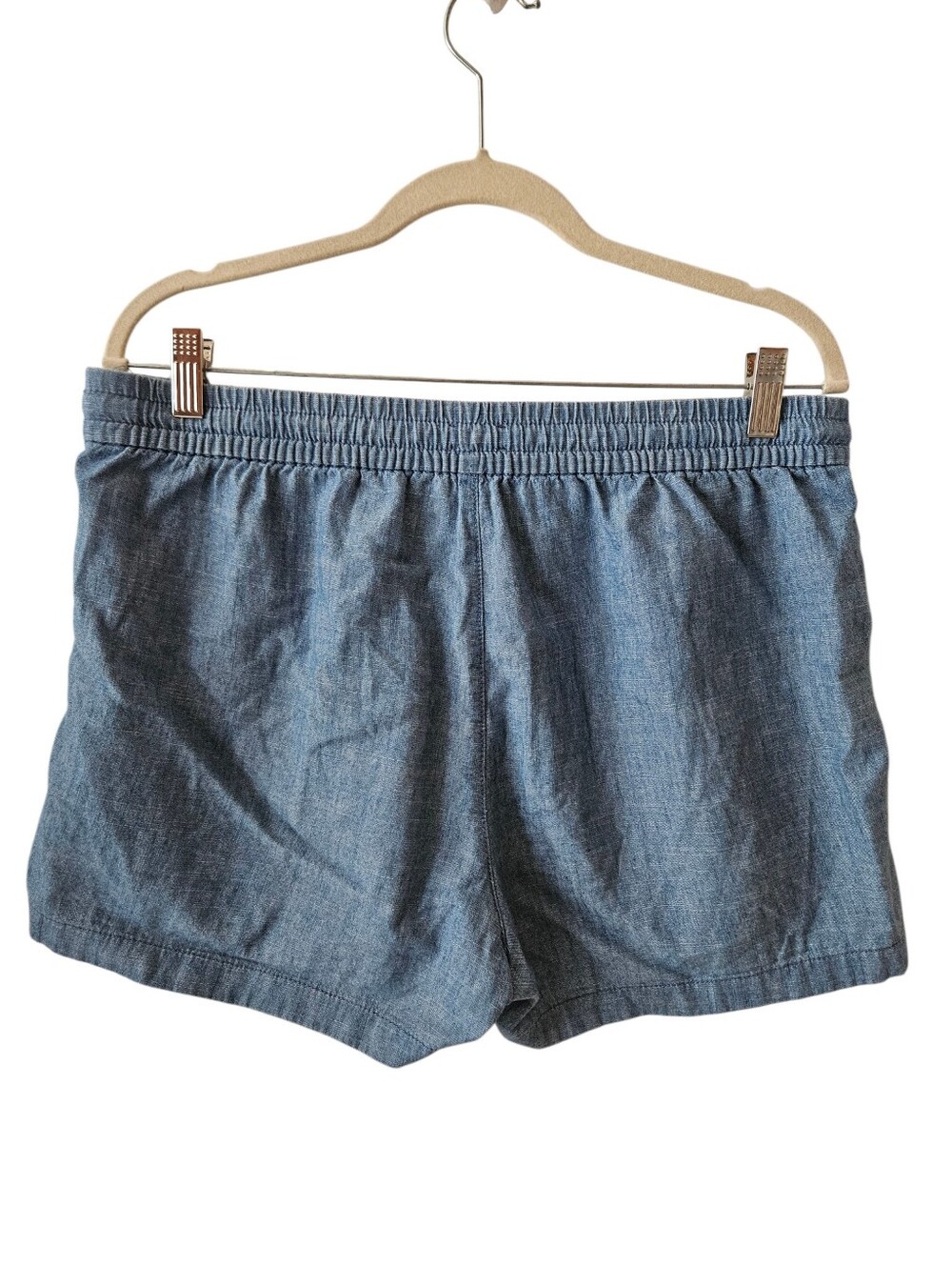 J. Crew Light Blue Chambray Women's Casual Drawstring Shorts M - Picture 5 of 12